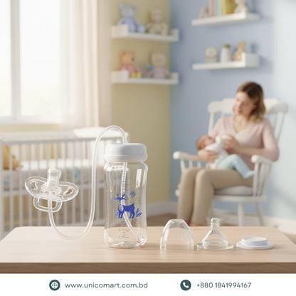 3-in-1 Hands-Free Baby Bottle with Pacifier (300 ml)