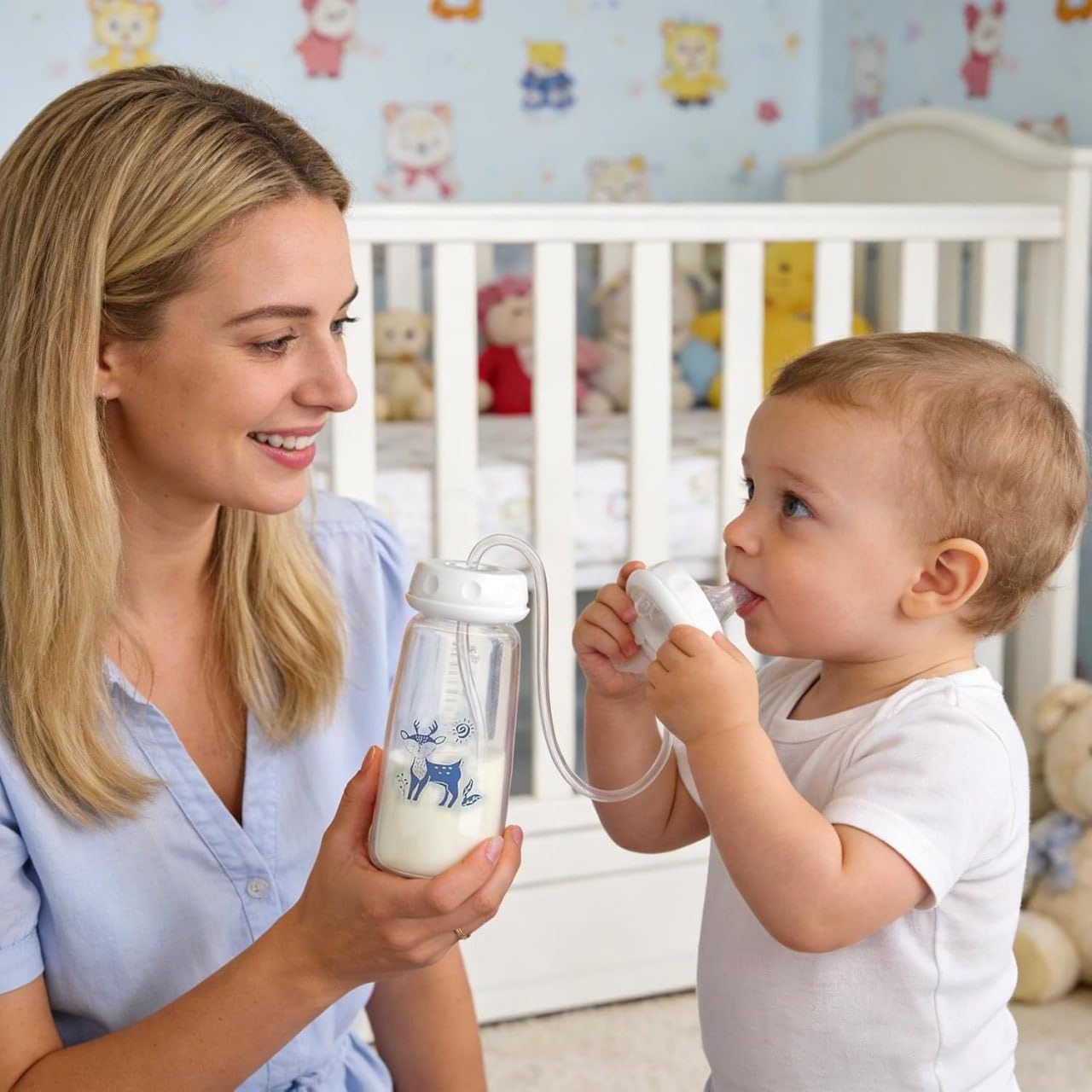 Premium Hands-Free Baby Bottle-240 ml (no pacifier )