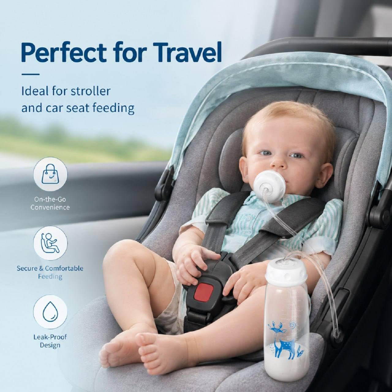 Premium Hands-Free Baby Bottle-240 ml (no pacifier )